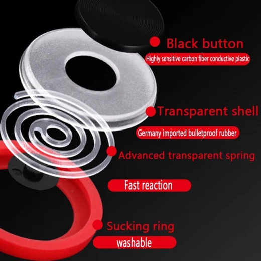 Mobile Phone Joystick Mini Plastic Smartphone Sucker Touch Rocker Gamepad Controller Assist Joypad Gaming Accessories Red For Iphone Android Tablet Metal Button Controller For PUBG (Q8-Plus-RS) - Rs Toys - Image 4