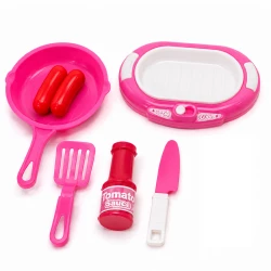 Mini Kitchen Grill Play Set Toy 7 Pcs, Colorful & Attractive Design, Suitable for Ages 3+