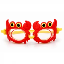 Sport & Fun - Kids Swimming Goggles Unisex Anti-fog Leisure Leak-free Crab Design Adjustable Size between Eyes & Head Size for 2-8 Years (YJ-Crab)