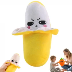 Banana Plush Touch-Sensor Interactive Figure Soft Stuffed Banana Music Piano Battery Operated Cute Learning Education for All Family Solo Mode & Double Mode
