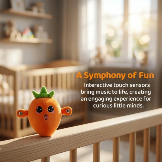 Banana Plush Touch-Sensor Interactive Figure Soft Stuffed Banana Music Piano Battery Operated Cute Learning Education for All Family Solo Mode & Double Mode - Rs Toys - Image 6