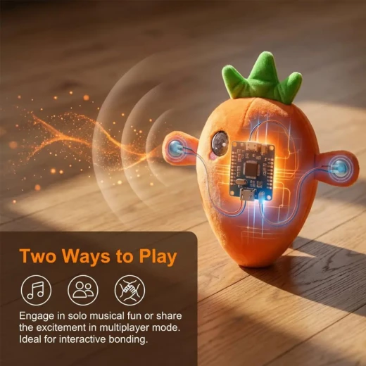 Strawberry Plush Touch-Sensor Interactive Figure Soft Stuffed Banana Music Piano Battery Operated Cute Learning Education for All Family Solo Mode & Double Mode - Rs Toys - Image 7