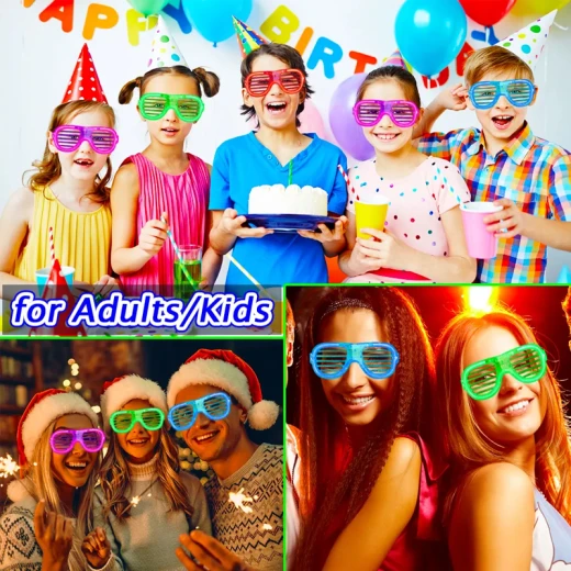 Light Up LED Shutter Glasses for Kids and Adults, 3 Lighting Modes, Reusable Glow-in-the-Dark Party glasses for Birthdays, Weddings, Festivals and Parties – Random Color - Rs Toys - Image 2