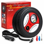 Portable Electric Car Air Compressor 260 PSI DC 12V with Built-in Pressure Gauge and 3 Nozzle Adapters for Car and Bicycle Tires Sports Balls Toys and Inflatables - Rs Toys
