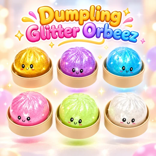 Dumpling Glitter Orbeez Squishy Sensory Fidget Toy with Round Storage Container, 8 × 4 cm, Random Color, 1 Piece Dumpling Glitter Orbeez Squishy Sensory Fidget Toy with Round Storage Container, 8 × 4 cm, Random Color, 1 Piece