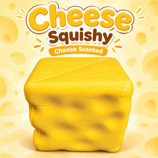 Cheese-Scented Squishy Toy – 6 cm Yellow Cheese Cube Slow-Rising Extra Soft TPR Sensory Fidget Squeeze Toy for Stress Relief, Kids & Adults - Rs Toys - Image 8