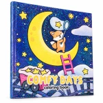 كتاب تلوين لجميع الأعمار يحتوي على 48 رسمة مختلفة بطباعة على وجه واحد وورق سميك 160 جرام مقاس 23 × 23 سم - غلاف جارجي لون ازرق غامق - ألعاب ار اس