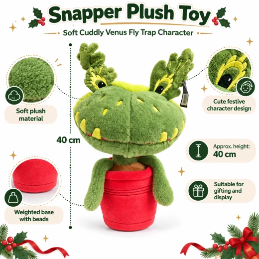 John Lewis Snapper Venus Fly Trap Soft Stuffed Plush Cuddly Toy – Christmas Advert 2023, 40 cm - Rs Toys - Image 5