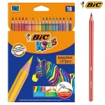 BIC Kids - Evolution Stripes Wood-Free Colouring Pencils Pack of  18 (Kids-18) - BIC