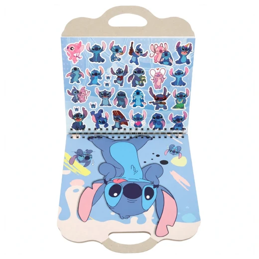 Stitch Coloring & Drawing Book with Stickers 64 Pages 150gsm Thick Paper Spiral Flip Design with Carry Handle 26 × 27.5 cm - Rs Toys - Image 2