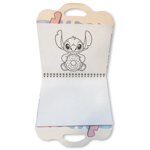 Stitch Coloring & Drawing Book with Stickers 64 Pages 150gsm Thick Paper Spiral Flip Design with Carry Handle 26 × 27.5 cm - Rs Toys - Image 4