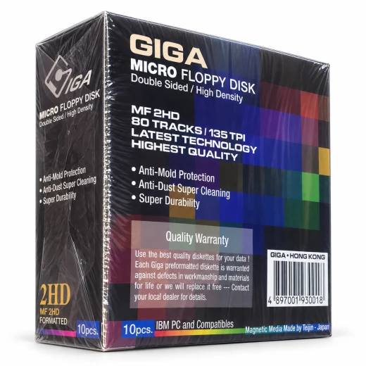 GIGA Micro Floppy Disk MF 2HD High-Density Double-Sided Preformatted Floppy Disks Compatible with IBM PC and Compatible Computers – Pack of 10 Disks - Rs Toys - Image 2