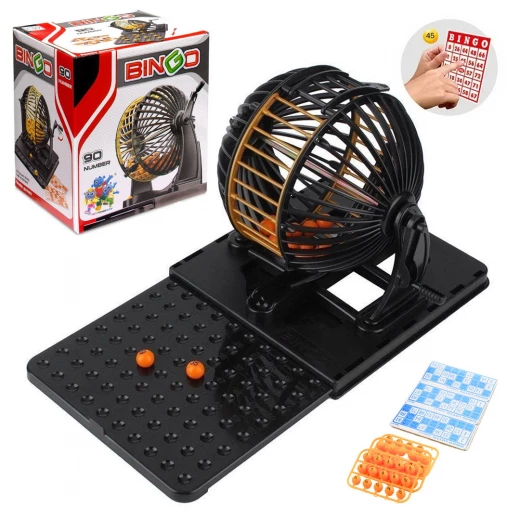 Family Bingo Lotto Numbers Machine Game – 90 Number Balls, 48 Bingo Cards, 6-Cage Lockdown Bingo Cage Family Bingo Lotto Numbers Machine Game – 90 Number Balls, 48 Bingo Cards, 6-Cage Lockdown Bingo Cage