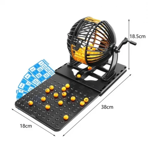 Family Bingo Lotto Numbers Machine Game – 90 Number Balls, 48 Bingo Cards, 6-Cage Lockdown Bingo Cage  - Rs Toys - Image 6