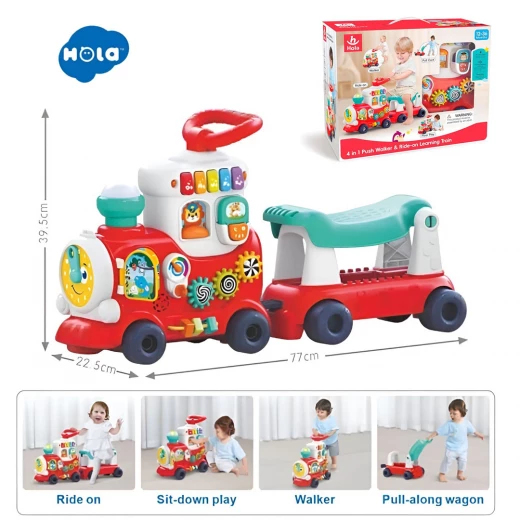 4-in-1 Ride-On Train for Toddlers - Push, Pull, Sit & Ride | Learning Walker Car Toy for Kids Ages 8–36 Months 4-in-1 Ride-On Train for Toddlers - Push, Pull, Sit & Ride | Learning Walker Car Toy for Kids Ages 8–36 Months