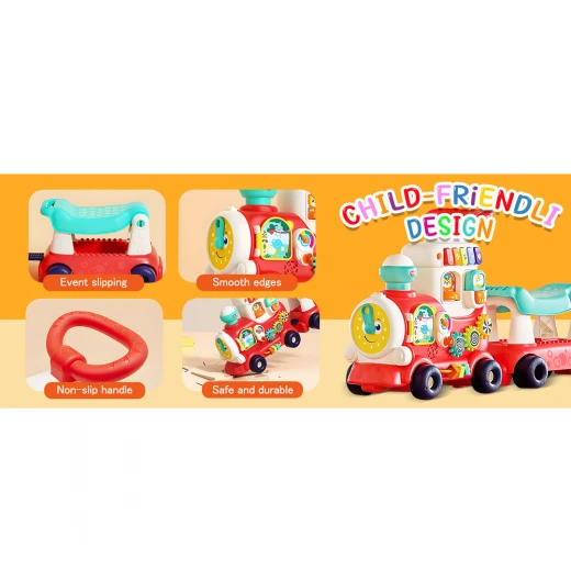 4-in-1 Ride-On Train for Toddlers - Push, Pull, Sit & Ride | Learning Walker Car Toy for Kids Ages 8–36 Months - Rs Toys - Image 4