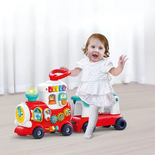 4-in-1 Ride-On Train for Toddlers - Push, Pull, Sit & Ride | Learning Walker Car Toy for Kids Ages 8–36 Months - Rs Toys - Image 6