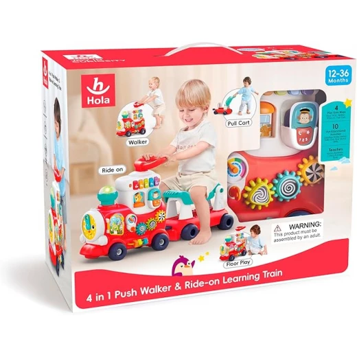 4-in-1 Ride-On Train for Toddlers - Push, Pull, Sit & Ride | Learning Walker Car Toy for Kids Ages 8–36 Months - Rs Toys - Image 9