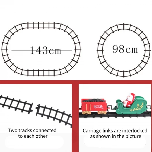 Christmas Train Set with Lights and Sound | Electric Train Model for Kids Ages 3+ - Rs Toys - Image 2