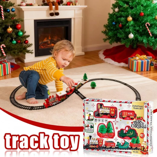 Christmas Train Set with Lights and Sound | Electric Train Model for Kids Ages 3+ - Rs Toys - Image 6