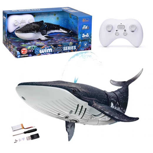 2.4GHz Remote Control Whale Shark Toys for Kids, 1:18 High Simulation RC Whale with Light & Water Spray, Dual Motors, Waterproof Remote, Rechargeable Electric Shark for Pool - Ages 6+ 2.4GHz Remote Control Whale Shark Toys for Kids, 1:18 High Simulation RC Whale with Light & Water Spray, Dual Motors, Waterproof Remote, Rechargeable Electric Shark for Pool - Ages 6+