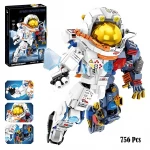 Mechanical Astronaut Building Blocks Set, Futuristic Space Robot with Articulated Joints, 756 Pieces, 3D Educational Construction Toy for Kids Age 6+ - Rs Toys