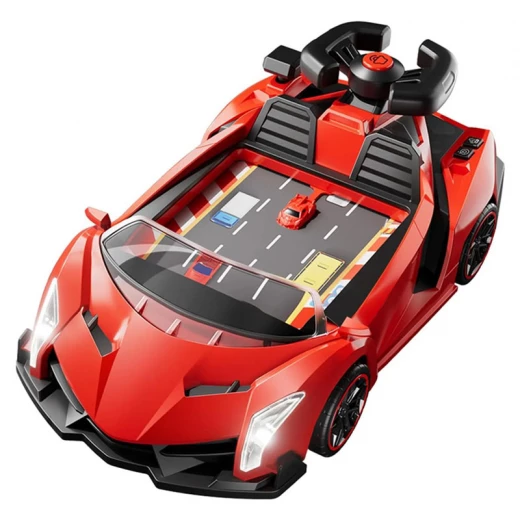 سيارة لامبورغيني التعليمية التفاعلية للأطفال مع عجلة قيادة وموسيقى وأضواء – لعبة محاكاة القيادة والسباق | 3–12 سنة - ألعاب ار اس - Image 6