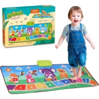 Children’s Foldable Piano Music Play Mat – Animal Theme, 9 Sensitive Piano Keys, Early Education with Piano Score, Ages 8 Months+