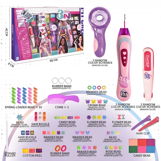 Hair Braided 3 in 1 Luxury - 3-in-1 Hair Styling Kit for Girls Ages 6+ - Rs Toys - Image 6