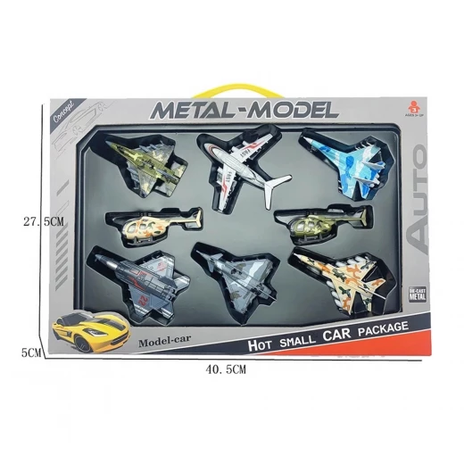 Die-Cast Military Aircraft & Helicopter Set - 8-Piece Metal Air Force Models for Kids Ages 3+ - Rs Toys - Image 2