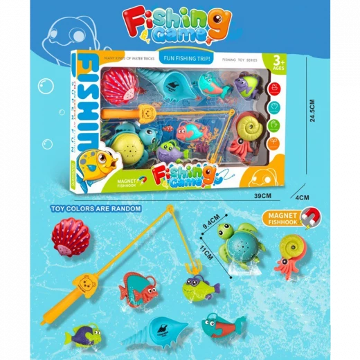 Magnetic Fishing Game for Kids 9 Pieces with Fishing Rod – Educational Water Toy for Developing Motor Skills and Hand-Eye Coordination – Suitable for Kids 2 Years & up - Rs Toys - Image 4