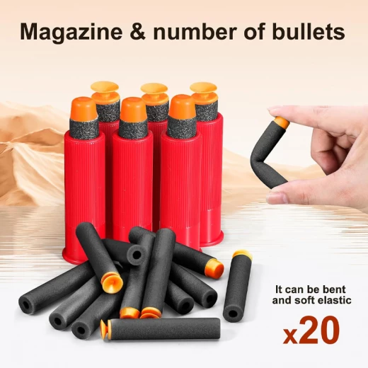 Long Single Barrel Shotgun Foam Blaster with Ejecting Shell & Soft Bullets - Realistic Toy Model- Suitable for Ages 8+ - Rs Toys - Image 2