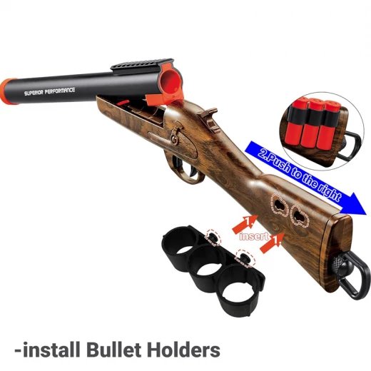 Long Single Barrel Shotgun Foam Blaster with Ejecting Shell & Soft Bullets - Realistic Toy Model- Suitable for Ages 8+ - Rs Toys - Image 4