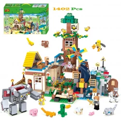 Minecraft MyWorld Stone House Village - Construction Set “Villa Stone” - 1402 Pieces - LEGO Compatible - Suitable for Ages 6 Years & Up