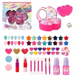 Fantasy Beauty Unicorn Kids Makeup Set – Cosmetic Play Kit with Eye Shadow, Lip Gloss, Nail Polish & Accessories – Safe Makeup Toy for Girls Ages 5+