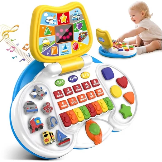 Interactive Laptop for Toddlers with Animated Screen: Teach Letters, Numbers, Colors, and Music for 1-4 Year Olds - Rs Toys - Image 2