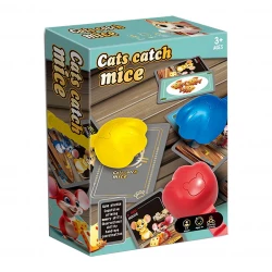 Cats Catch Mice Reaction Game – Fast Slapping Color Matching Card Game with Suction Cat Paws, Fun Family Party Game for 3–4 Players, Age 3+