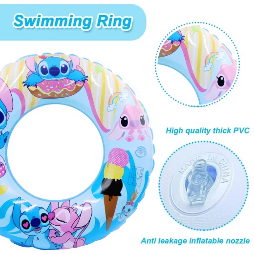 Kids Swimming Pool Float Tube Stitch Movie Character Printed Size Diameter 60 cm for Age 3-6 Years - Rs Toys - Image 4