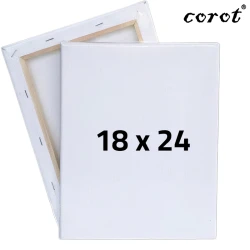 لوح كانفس مشدود من كوروت، مقاس 18 × 24 سم، وزن 280 غرام، بحبيبات متوسطة، مصنوع من القطن 100% مع طبقة جيسو تحضيرية، وإطار من خشب الصنوبر عالي الجودة.