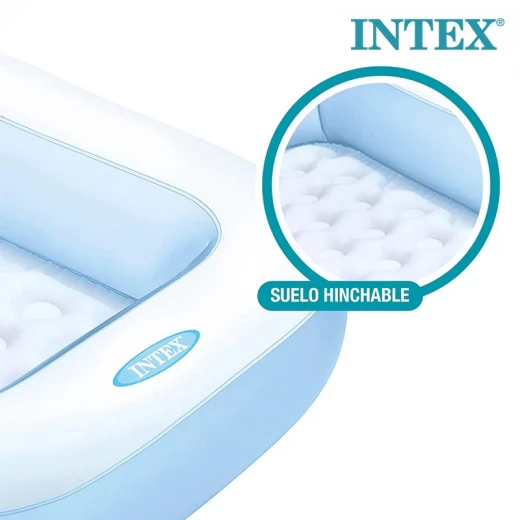 مسبح أطفال مستطيل  مع أرضية هوائية ناعمة – 166 × 100 × 25 سم – مسبح قابل للنفخ للشرفات واللعب الخارجي – مناسب لعمر 3–5 سنوات - ألعاب ار اس - Image 7