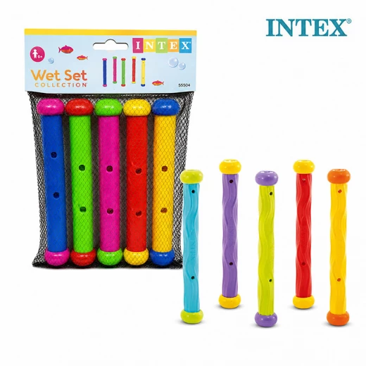 INTEX Underwater Play Sticks – 5 Piece Diving Pool Toy Set for Kids Ages 6+ INTEX Underwater Play Sticks – 5 Piece Diving Pool Toy Set for Kids Ages 6+