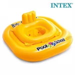 INTEX Pool School Step 1 Inflatable Baby Float 79 × 79 cm – Swim Trainer Seat with Backrest – Ages 1–2 - Intex