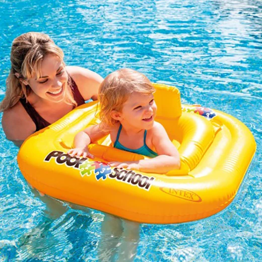 INTEX Pool School Step 1 Inflatable Baby Float 79 × 79 cm – Swim Trainer Seat with Backrest – Ages 1–2 - Intex - Image 3