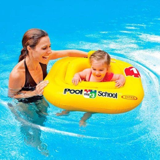 INTEX Pool School Step 1 Inflatable Baby Float 79 × 79 cm – Swim Trainer Seat with Backrest – Ages 1–2 - Intex - Image 4