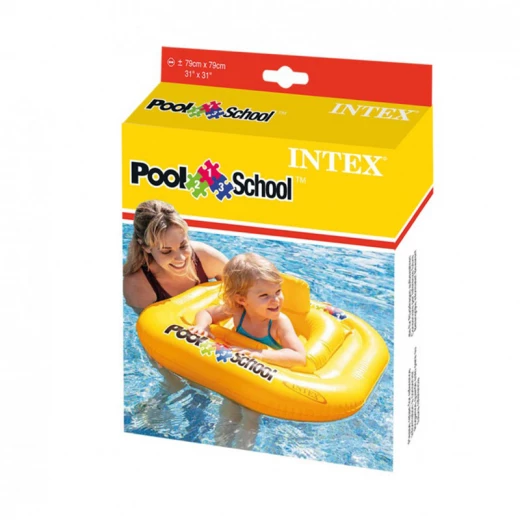 INTEX Pool School Step 1 Inflatable Baby Float 79 × 79 cm – Swim Trainer Seat with Backrest – Ages 1–2 - Intex - Image 5