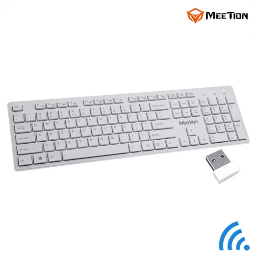 Meetion WIRELESS 2.4GHZ USB Ultra-Thin Chocolate Wireless Keyboard Adopts Ergonomic Design (MT-WK841-RS) - Meetion - Image 2