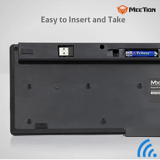 Meetion WIRELESS 2.4GHZ USB Ultra-Thin Chocolate Wireless Keyboard Adopts Ergonomic Design (MT-WK841-RS) - Meetion - Image 4