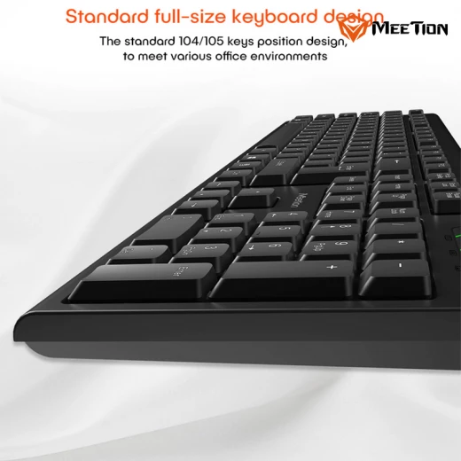 MeeTion MT-C100-RS Wired USB Keyboard & Mouse Combo – Ergonomic Design, Silent Keys, 1000 DPI Optical Mouse, Full-Size Keyboard, Plug & Play - Meetion - Image 6