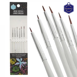 Keep Smiling Detail Liner Brushes – Pack of 6 Pcs 3 Tip Sizes (3PCs-RS)