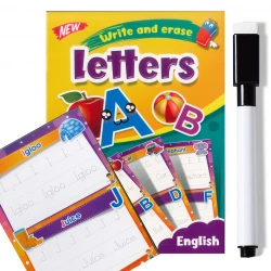 Erasable Learning English Letters Book 16 Pages  With Whiteboard Marker Size A4 (11-98-RS)